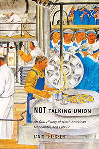 Book cover of "Not Talking Union," an artists depiction of factory workers.