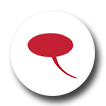 A single red speech bubble enclosed in a circle.