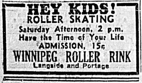 Print ad for Winnipeg Roller Rink