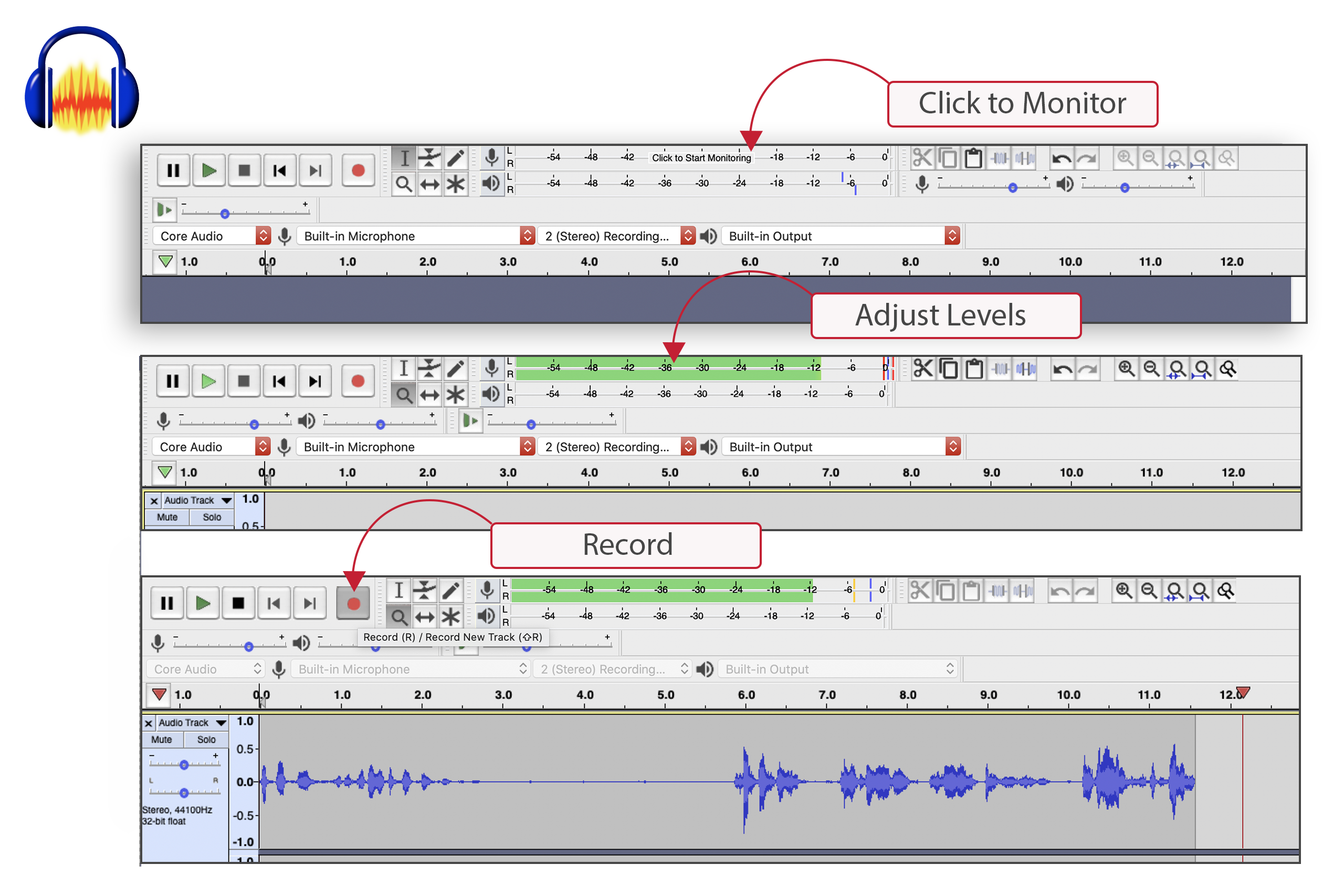 audacity skips while recording